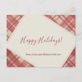 Passen getrouwd vrolijk ooit na rode kerstfoto feestdagenkaart (Achterkant)