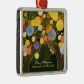Passen getrouwd weddenschap-cadeautje: Love Trees Metalen Ornament (Rechts)