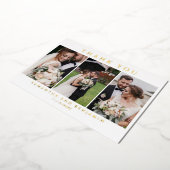 Passen getrouwd Weddenschap Foto Collage Hartelijk Folie Uitnodiging (Gedraaid)