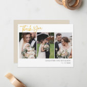 Passen getrouwd Weddenschap Foto Collage Hartelijk Notitiekaartje (Voorkant / Achterkant in situ)