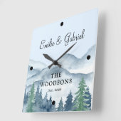 Passen getrouwd Weddenschap Rustic Forest Square W Vierkante Klok (Hoek)