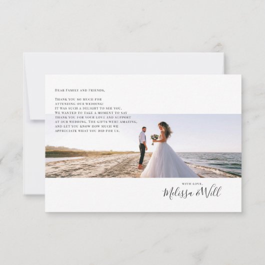 Passen getrouwd Wedding Photo Hand-Lettered Bedankkaart (Achterkant)