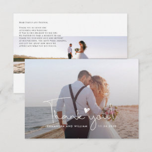 Passen getrouwd Wedding Photo Hand-Lettered Bedankkaart
