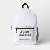 Passen getrouwd wit & Zwart Modern Monogram Huweli Bedrukte Rugzak (Voorkant)