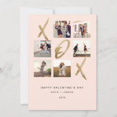 Passen getrouwd X O X Hugs & Kisses Photo Grid Col Feestdagenkaart (Voorkant)