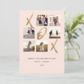 Passen getrouwd X O X Hugs & Kisses Photo Grid Col Feestdagenkaart (Staand voorkant)