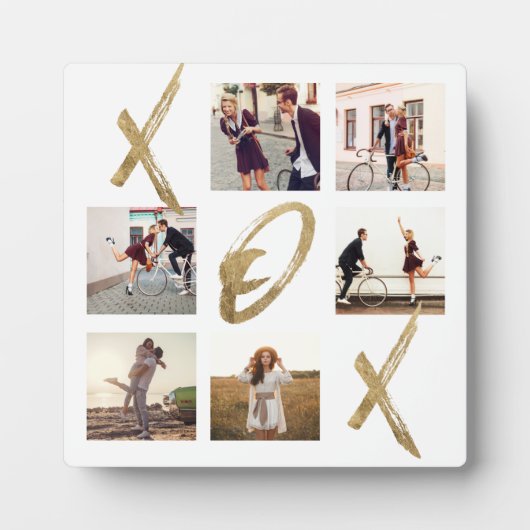 Passen getrouwd X O X Hugs & Kisses Photo Grid Col Fotoplaat (Voorkant)