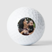 Passen getrouwd Zorg & Liefde Romantische Foto Golfballen (Voorkant)