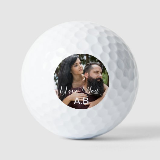 Passen getrouwd Zorg & Liefde Romantische Foto Golfballen (Voorkant)