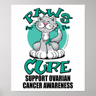 Passen voor de Cure Cat Ovarian Cancer Poster