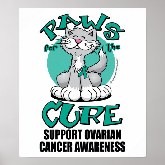 Passen voor de Cure Cat Ovarian Cancer Poster (Voorkant)