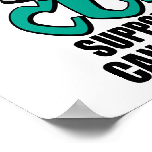 Passen voor de Cure Cat Ovarian Cancer Poster (Hoek)