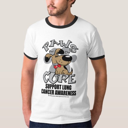 Passen voor de Cure Dog Lung Cancer T-shirt (Voorkant)
