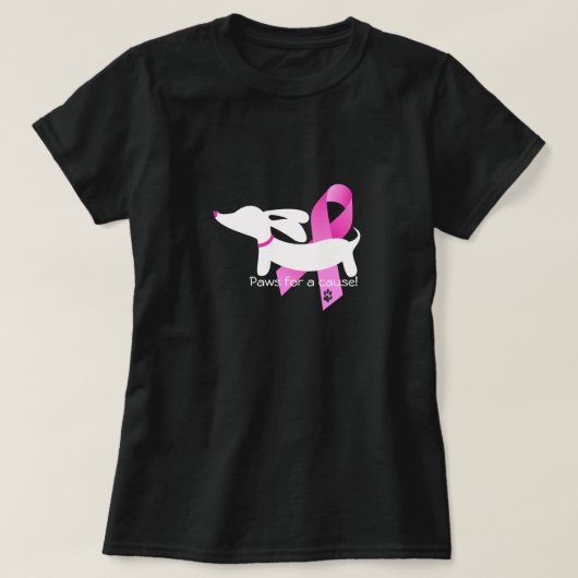 Passen voor een doel | Borstkanker | Dachshund T-shirt (Design voorkant)