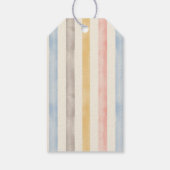 Passend, gedempte roze, gele en blauwe gestreepte cadeaulabel (Achterkant)