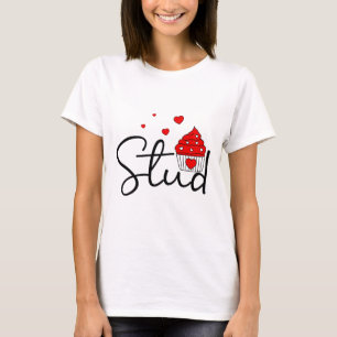 Passend Koppel Liefde Hart Stud Muffin Cupcake Waa T-shirt