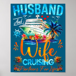 Passend Koppel Man Echtgenote Cruise Illustratie Poster