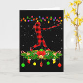 Passende Buffalo Plaid Softbal Srts Kerst Pyjama Kaart (Gele Bloem)