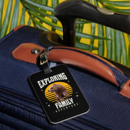 Passende familie vakantie beer avontuur stijl bagagelabel