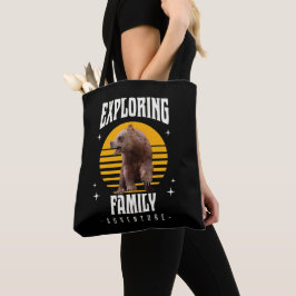 Passende familie vakantie beer avontuur stijl tote bag