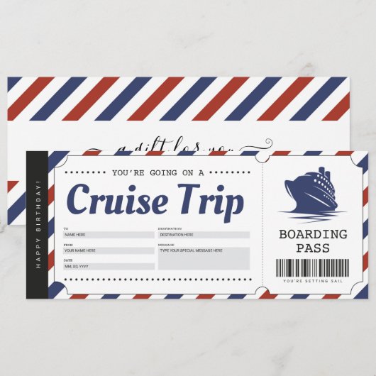 Passende instapkaart met kaartje kaart (Voorkant / Achterkant)