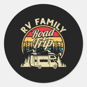 Passende kampeer Rv familie roadtrip camper motorh Ronde Sticker