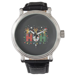 Passende Kerst Santa Hoed Ho Ho Ho Giraffe Anim Horloge