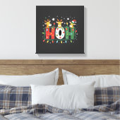 Passende Kerstmis Kerstman Hoed Ho Ho Ho Giraffe A Canvas Afdruk (Insitu (Slaapkamer))