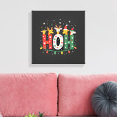 Passende Kerstmis Kerstman Hoed Ho Ho Ho Giraffe A Canvas Afdruk (Insitu (Woonkamer))