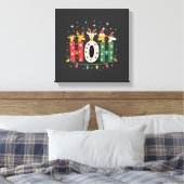 Passende Kerstmis Kerstman Hoed Ho Ho Ho Giraffe A Canvas Afdruk (Insitu (Slaapkamer))