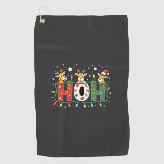 Passende Kerstmis Kerstman Hoed Ho Ho Ho Giraffe A Golfhanddoek