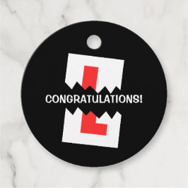 Passende rijtest bedankjes labels