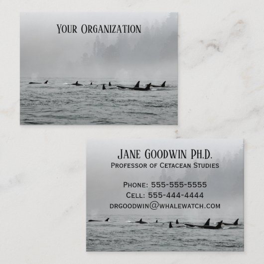 Passende walvissen visitekaartje (Voorkant / Achterkant)