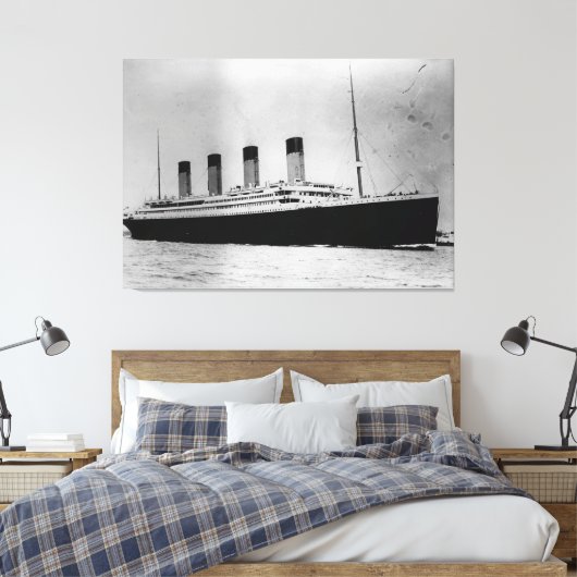 Passenger Liner Steamship RMS Titanic Canvas Afdruk (Insitu (Slaapkamer))