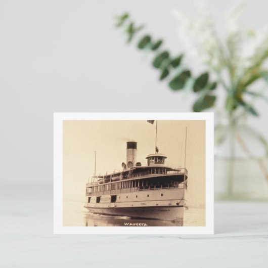 Passenger Steamer Wauketa Briefkaart (Staand voorkant)