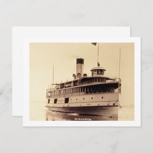 Passenger Steamer Wauketa Briefkaart (Voorkant / Achterkant)