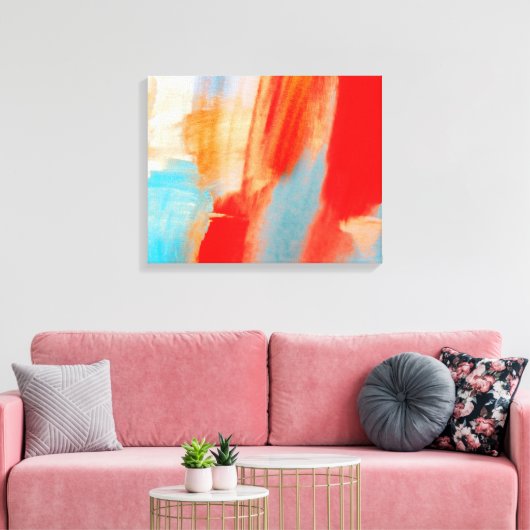 Passie · Abstracte kunst · Waterverf Pastel Brush Canvas Afdruk (Insitu (Woonkamer))