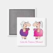 PASSIE BLOEMEN! Bewustmakingsmagneet voor borstkan Magneet (Voorkant / Achterkant)