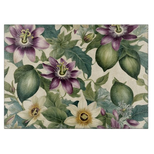 Passie Bloemen en passievrucht Snijplank (Voorkant)