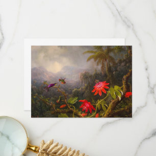 Passie Bloemen met Drie Kolibries Bedankkaart