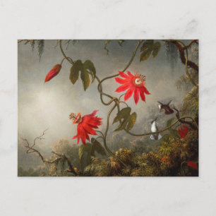 Passie Bloemen met kolibries Kop Briefkaart