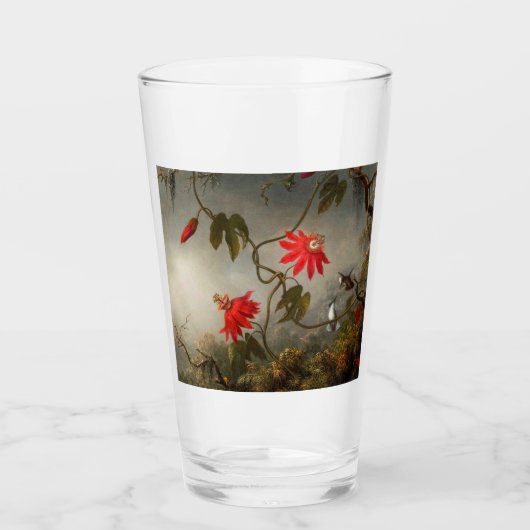 Passie Bloemen met kolibries Kop Glas (Voorkant)