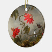 Passie Bloemen met kolibries Kop Keramisch Ornament (Links)