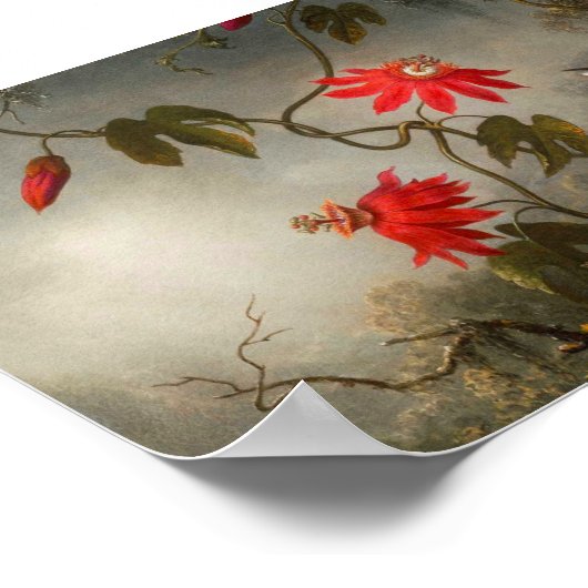 Passie Bloemen met kolibries Kop Poster (Hoek)