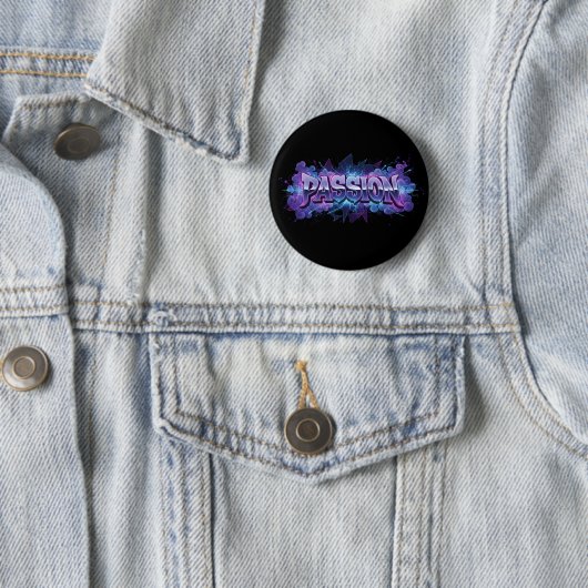 Passie Cyberpunk Typografie – Levendige Moderne Le Ronde Button 5,7 Cm (In situ)