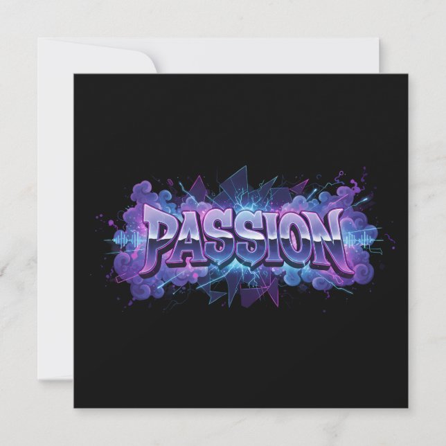 Passie Cyberpunk Typografie – Trillende Moderne Le (Voorkant)