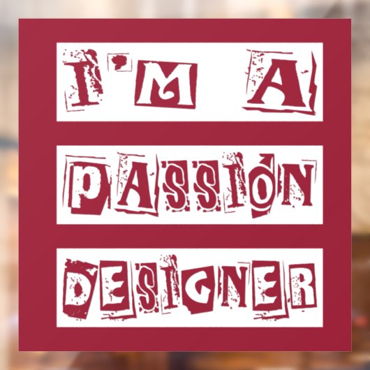 Passie Designer Raamsticker (Vel 2)