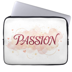 PASSIE – Elegante romantische typografie met zacht Laptop Sleeve