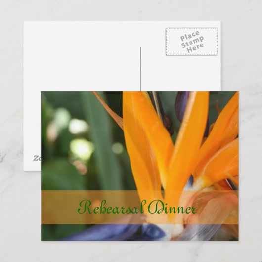 Passie in Paradise Rehearsal Dinner briefkaarten (Voorkant / Achterkant)