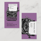 Passie Paarse  Antiek schrijfmachine Visitekaartje (Voorkant / Achterkant)